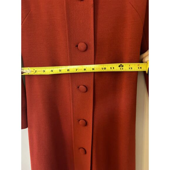 Vintage Cisanella 100% Wool Button Up Red Midi Dress - Picture 9 of 9